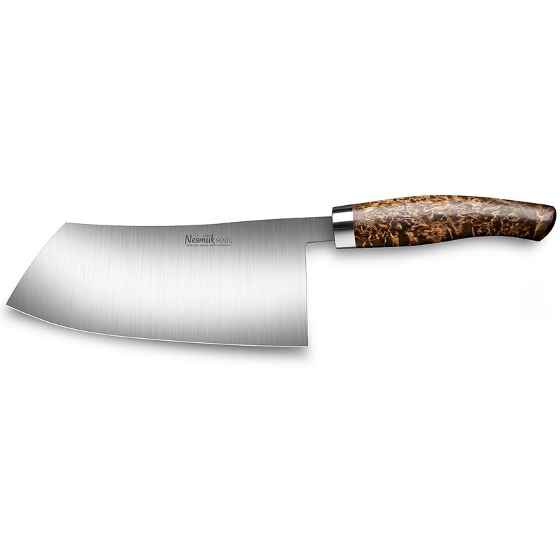 Nesmuk SOUL Chinese chef's knife karelian maser birch